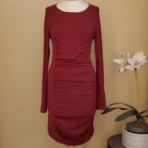 Express Burgundy Bodycon Pencil Dress Size M
